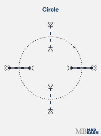 cavaletti jumping exercises for horses: circle